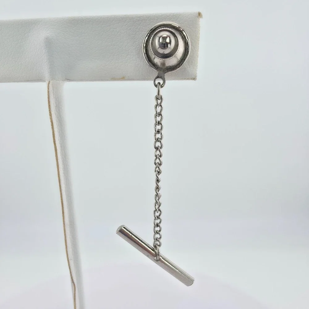Vintage Faux Pearl Tie Tack Pin Silver & Gold Tone FREE $HIPPING!!
